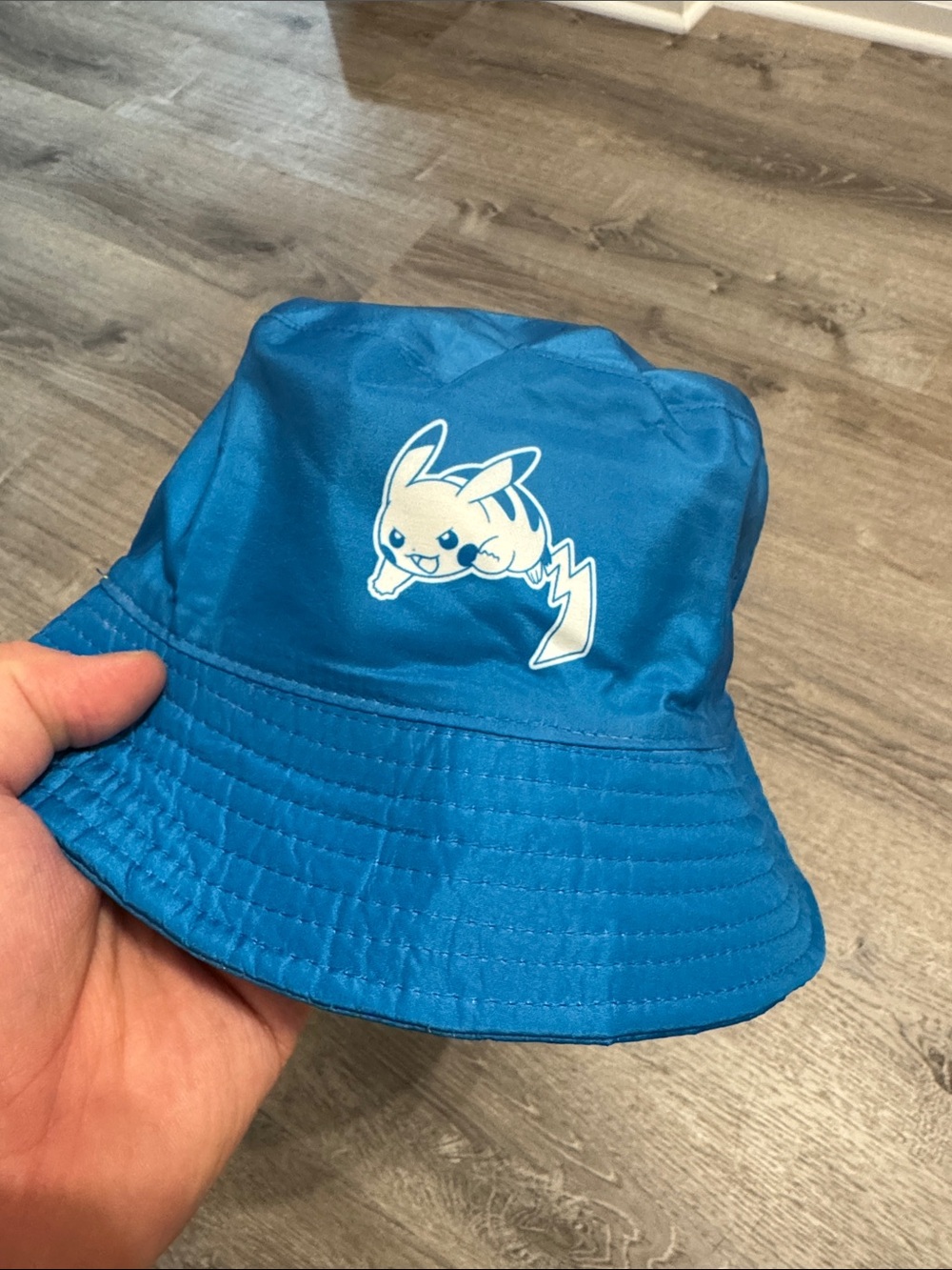 Blue Yellow Reversible Pikachu Graphic Bucket Hat - Casual Men's